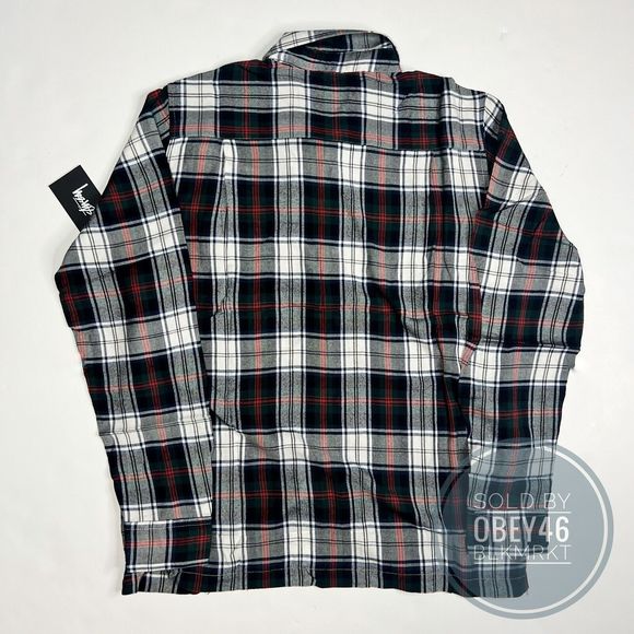New Stussy Standard Plaid Flannel Shirt Button Up Size S - Picture 5 of 6